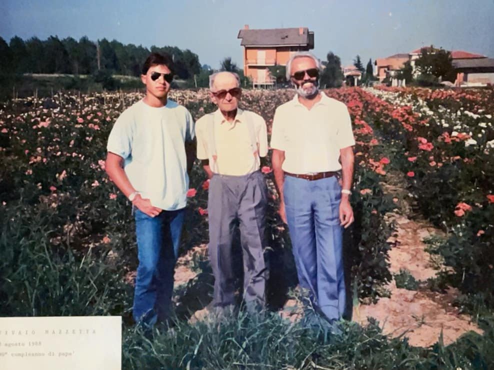 tre generazioni della famiglia Scarlatta nel vivaio di Biella